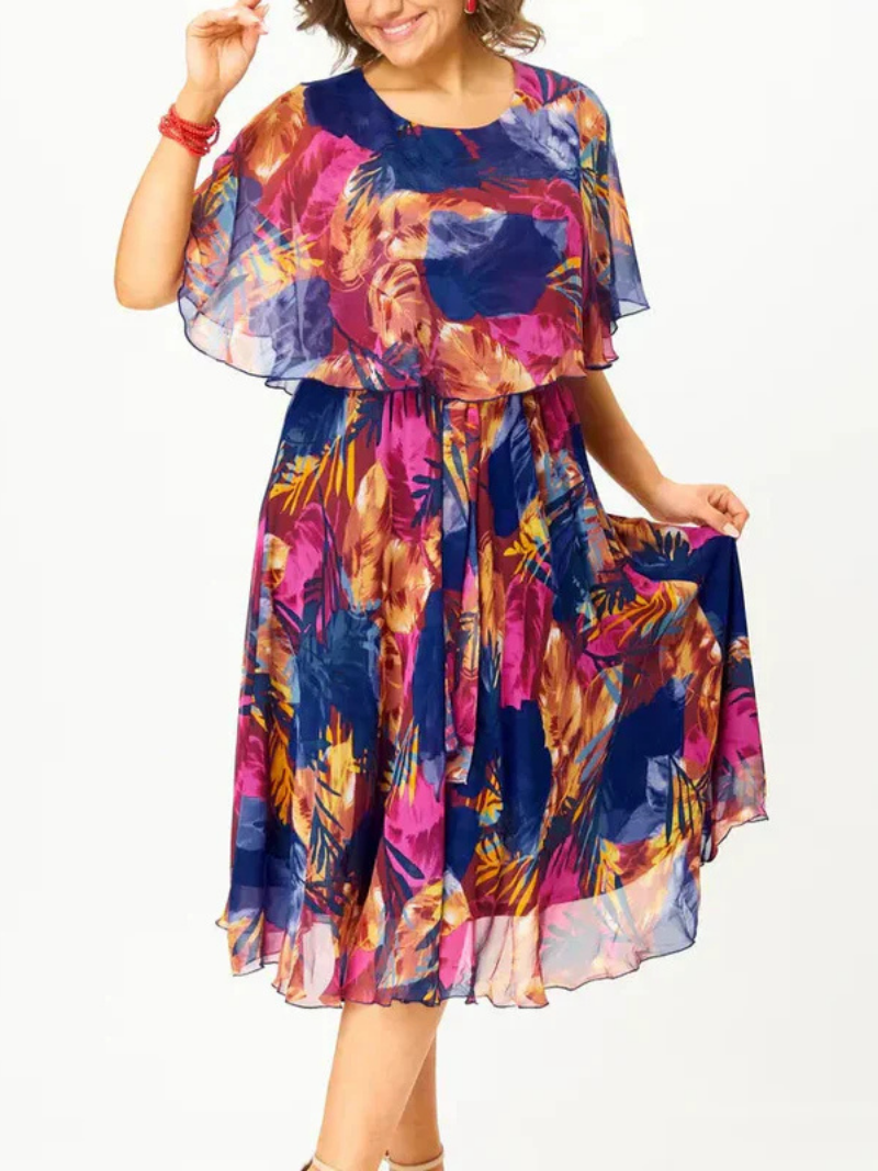 BARBARA | COMFORTABLE PLUS SIZE CHIFFON DRESS